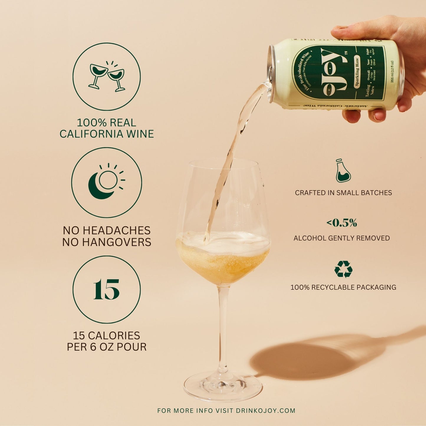 OJOY Sparkling Blanc Non Alcoholic Wine | 4-pack