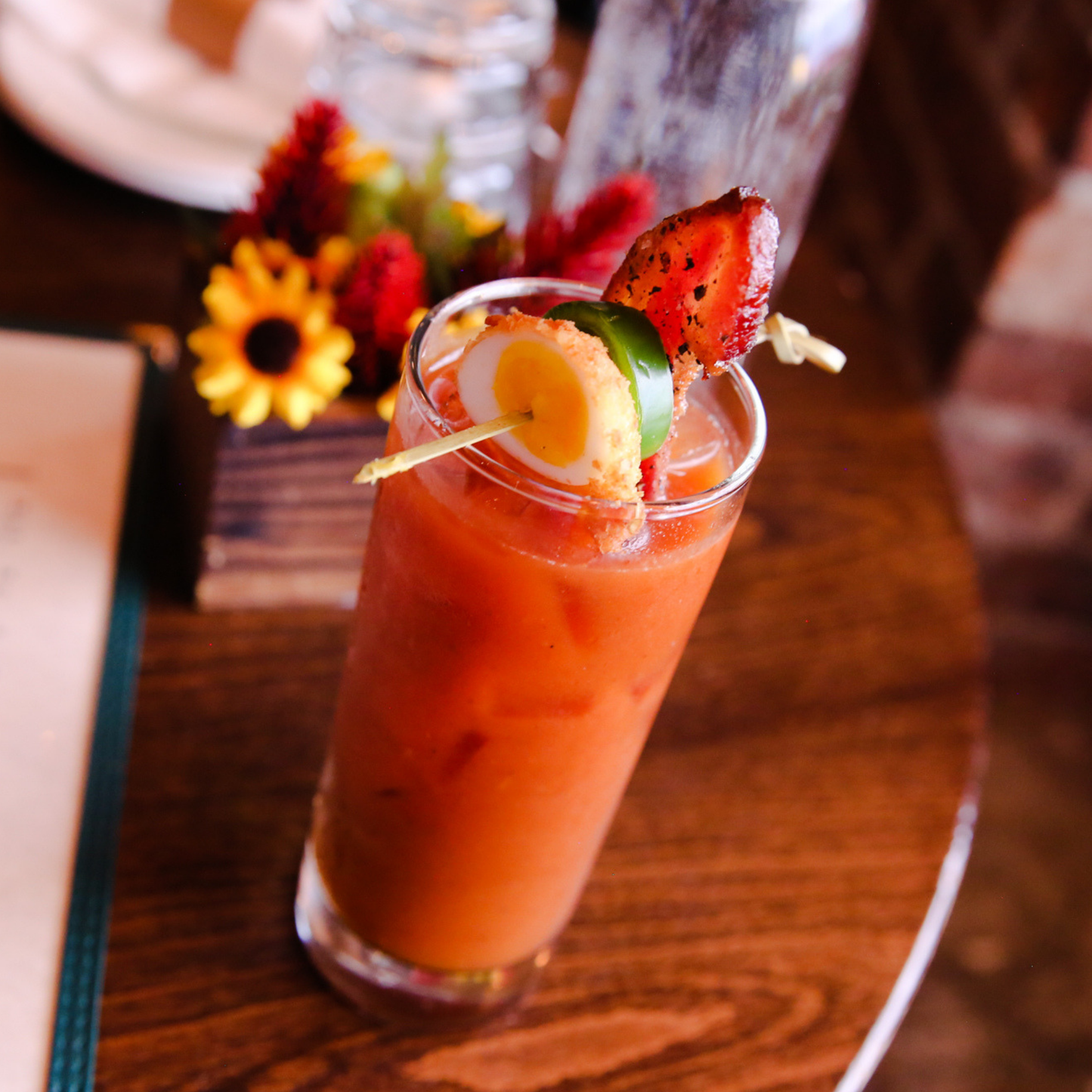 toma bloody mary with garnishes