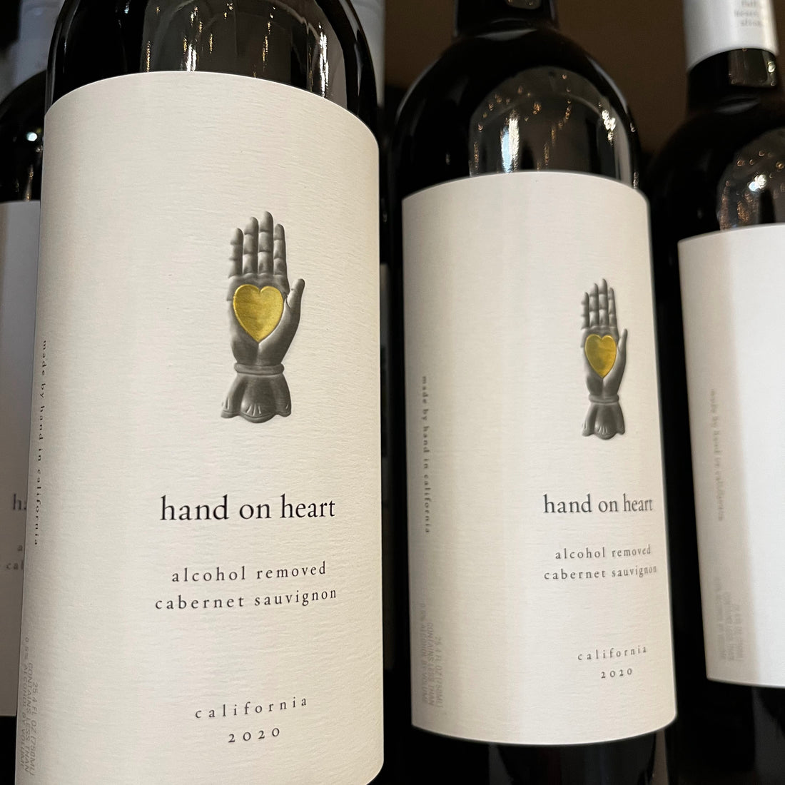 bottles of Hand on Heart Alcohol-Removed Cabernet Sauvignon