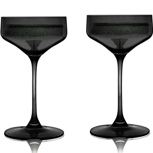 Viski Reserve Nouveau European Crystal Coupes Smoke | Set of 2