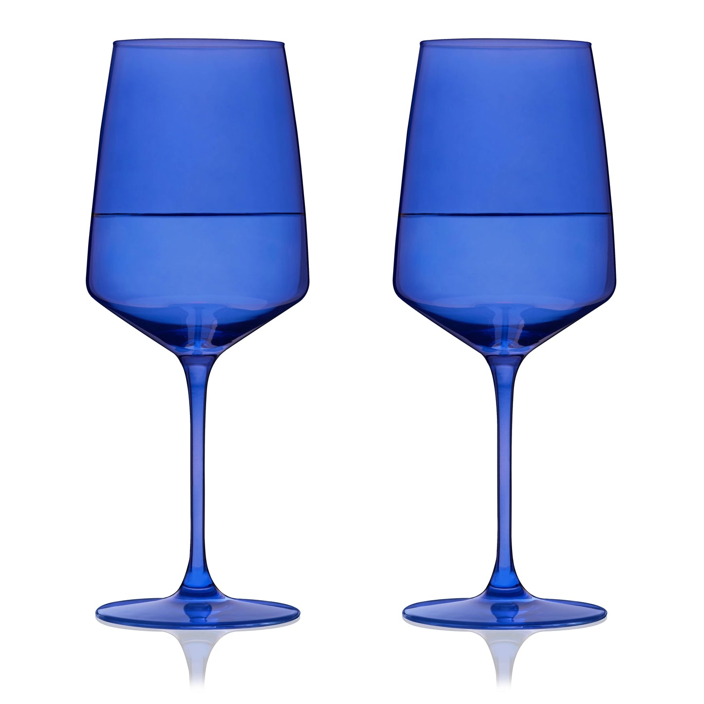 Viski Reserve Nouveau Crystal Wine Glasses Cobalt | Set of 2