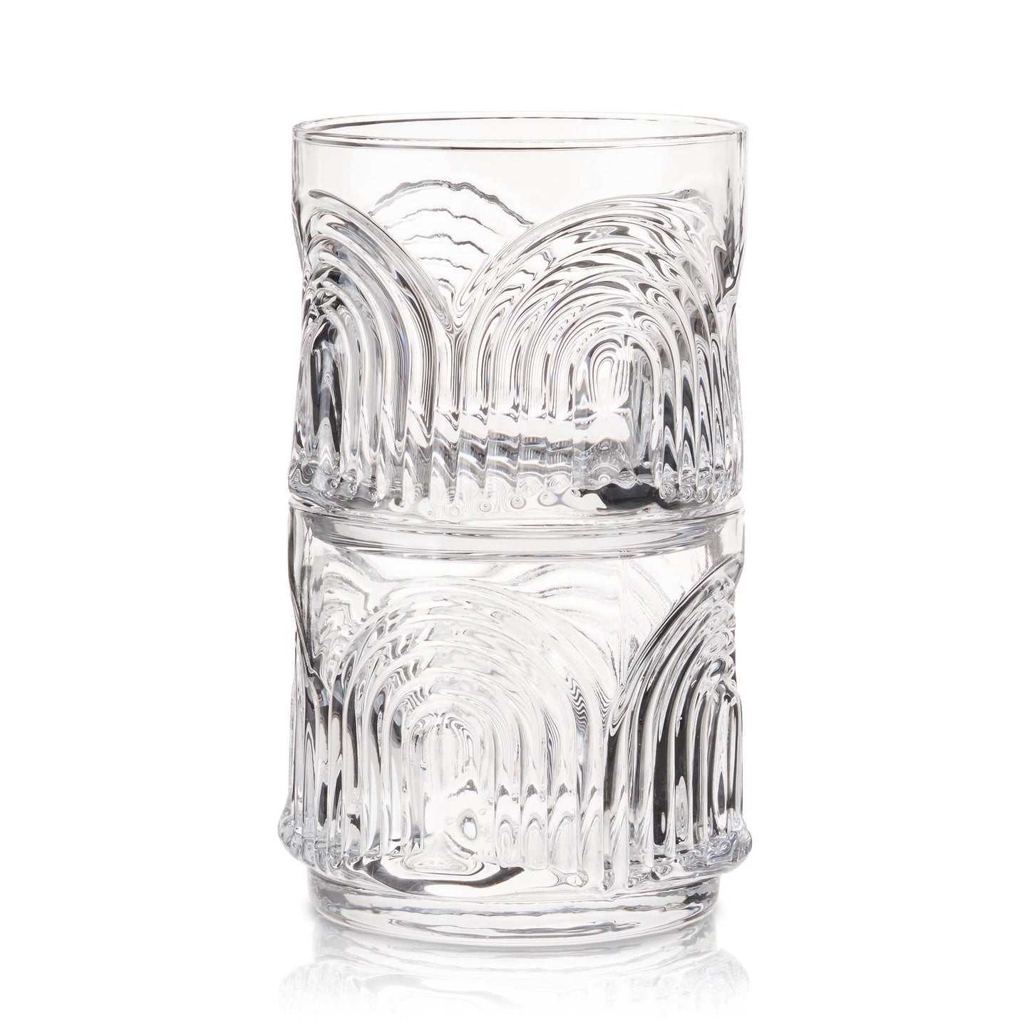 Viski Deco Beau Crystal Lowball Tumblers | Set of 2