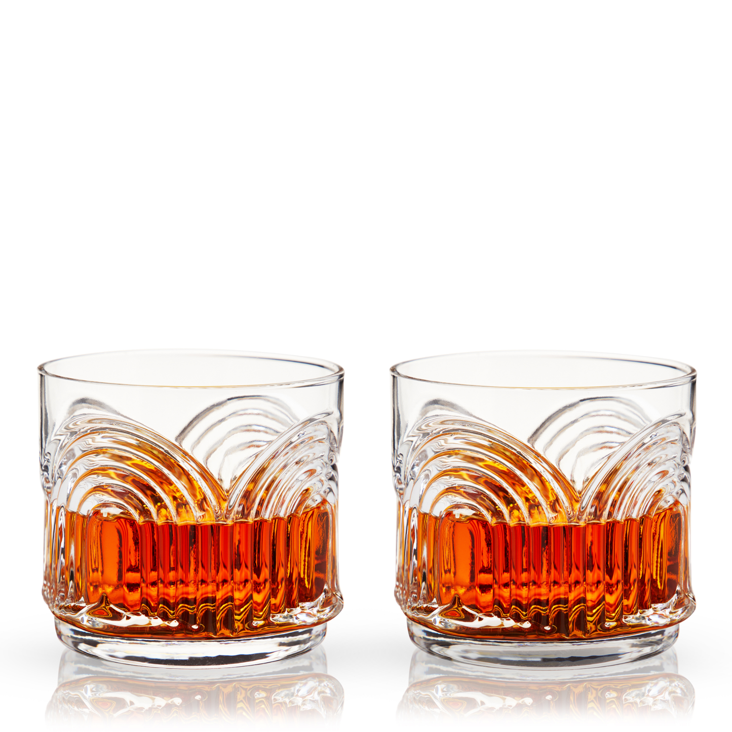 Viski Deco Beau Crystal Lowball Tumblers | Set of 2