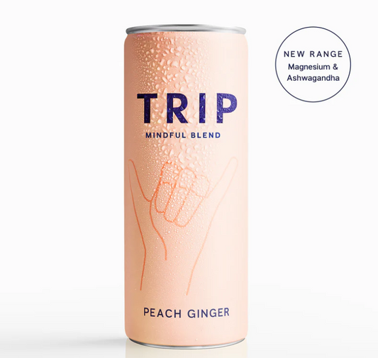 TRIP Mindful Blend Peach Ginger Sparkling Botanical Drink | 4-pack