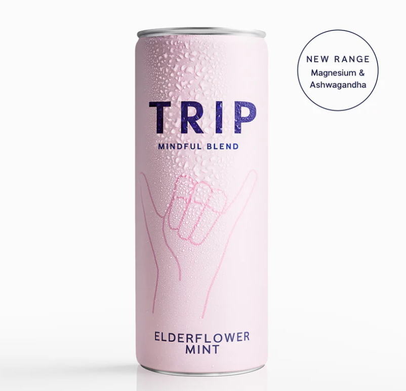 TRIP Mindful Blend Elderflower Mint Sparkling Botanical Drink | 4-pack