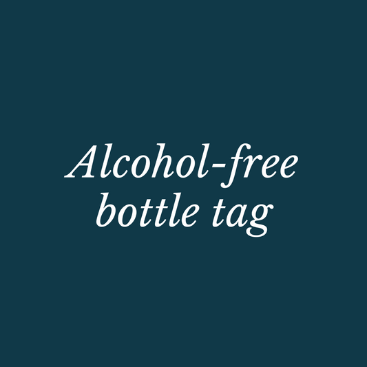 alcohol free bottle tag