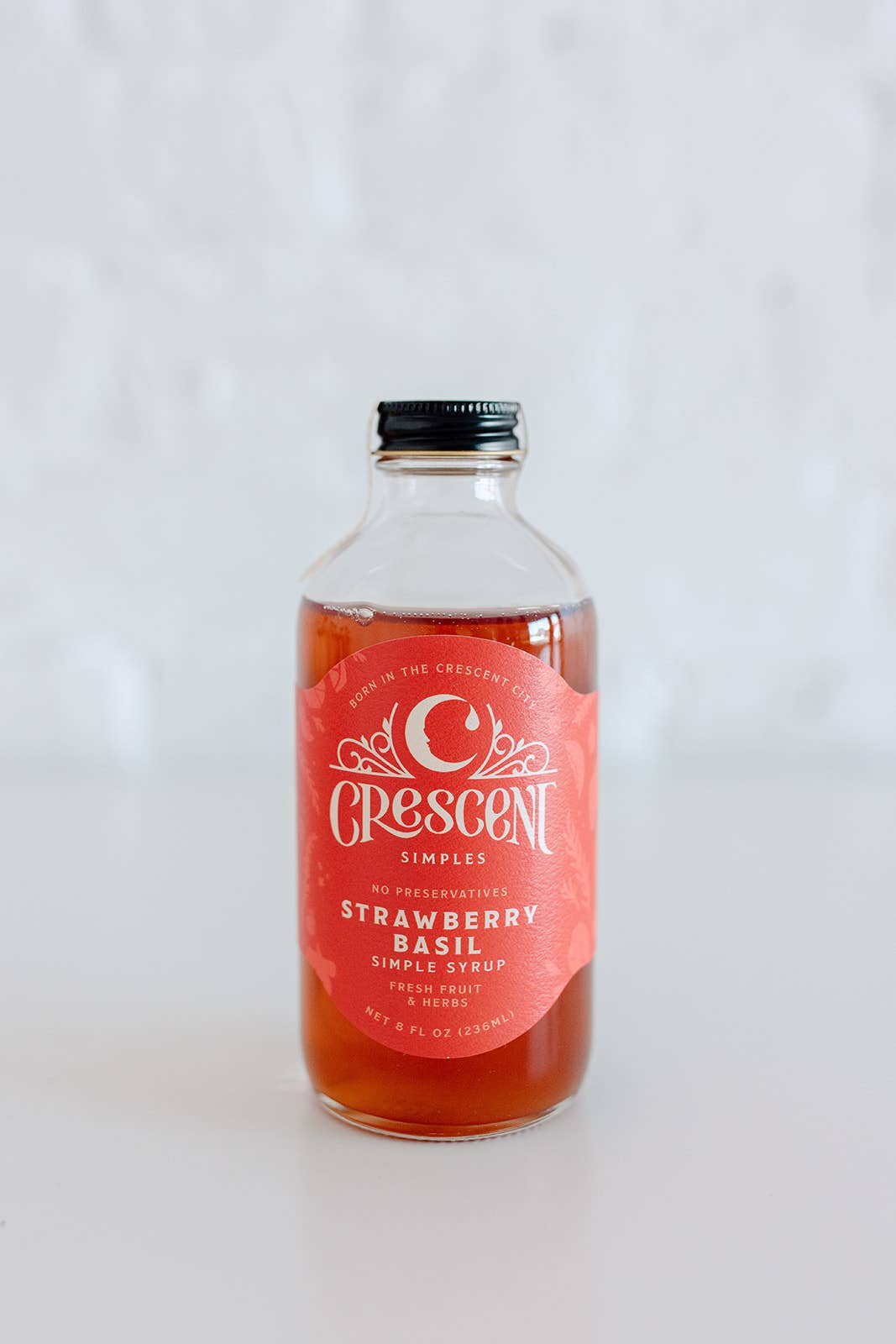 crescent simple syrup strawberry basil