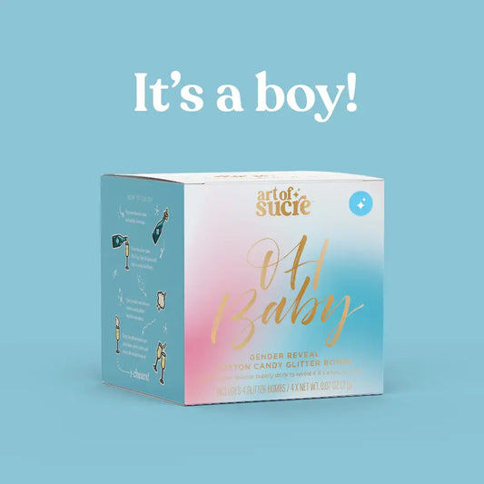 art of sucre oh baby gender reveal cotton candy glitter bombs boy