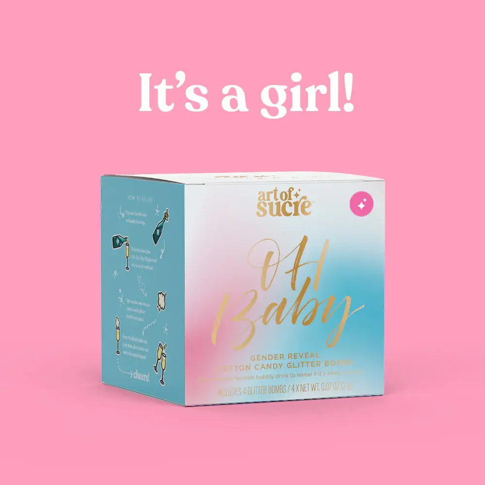 art of sucre oh baby gender reveal cotton candy glitter bombs girl